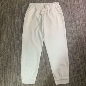 Joh Apparel Womens Large Elastic Waist Jogger Pants White Pockets Stretc…‎